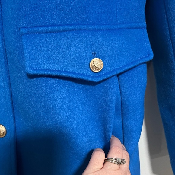 Boston Proper Classic Princess Blue Tailored Pea Coat Size 8 Old Money Preppy - Picture 6 of 12
